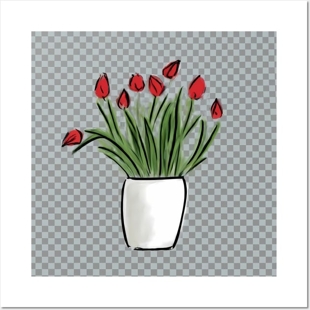 Tulips in a vase Wall Art by wcboys_designs